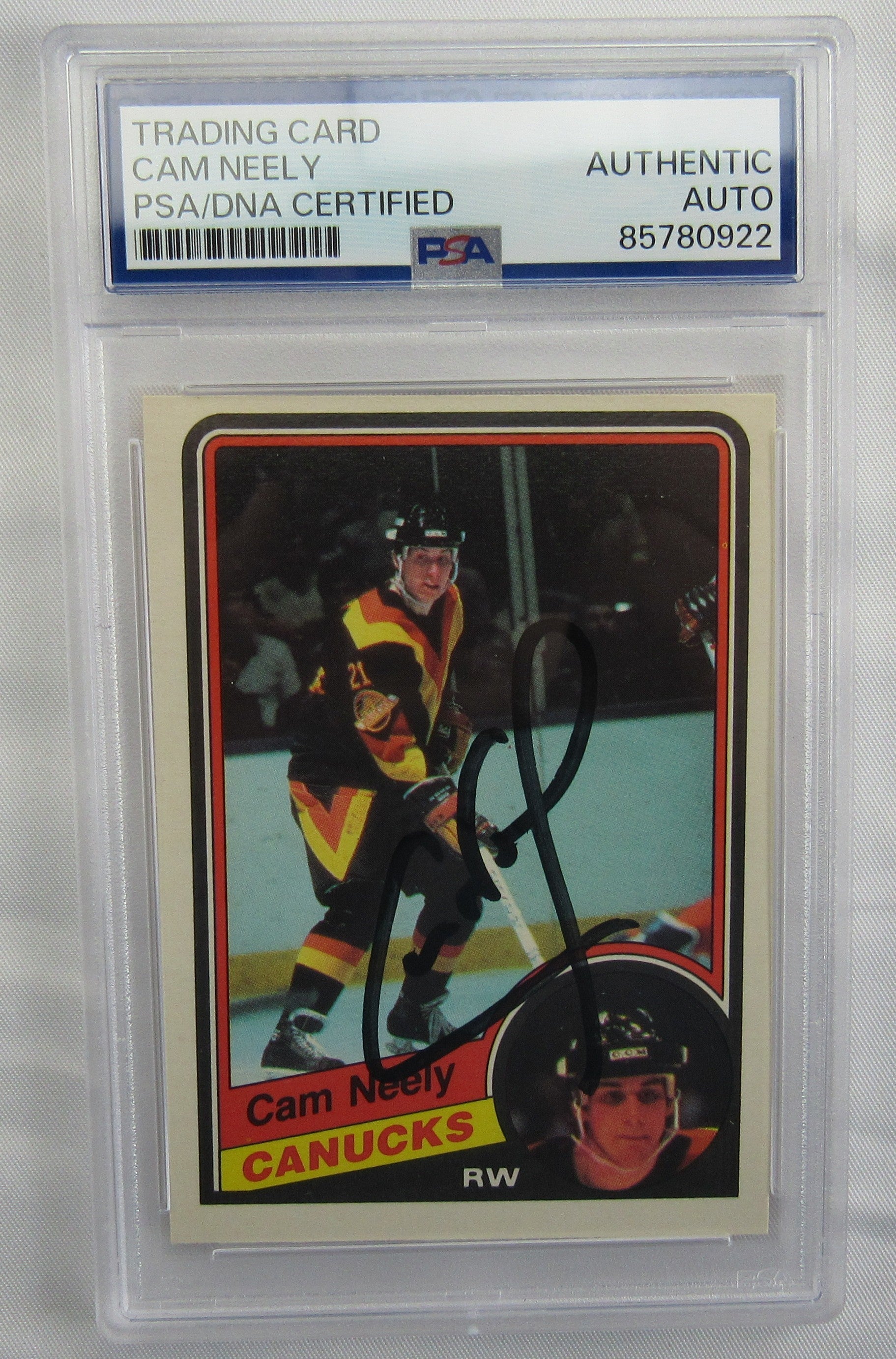 1984 O-Pee-Chee Cam Neely Signed Auto PSA/DNA Encapsulated Hockey Card - Image 1