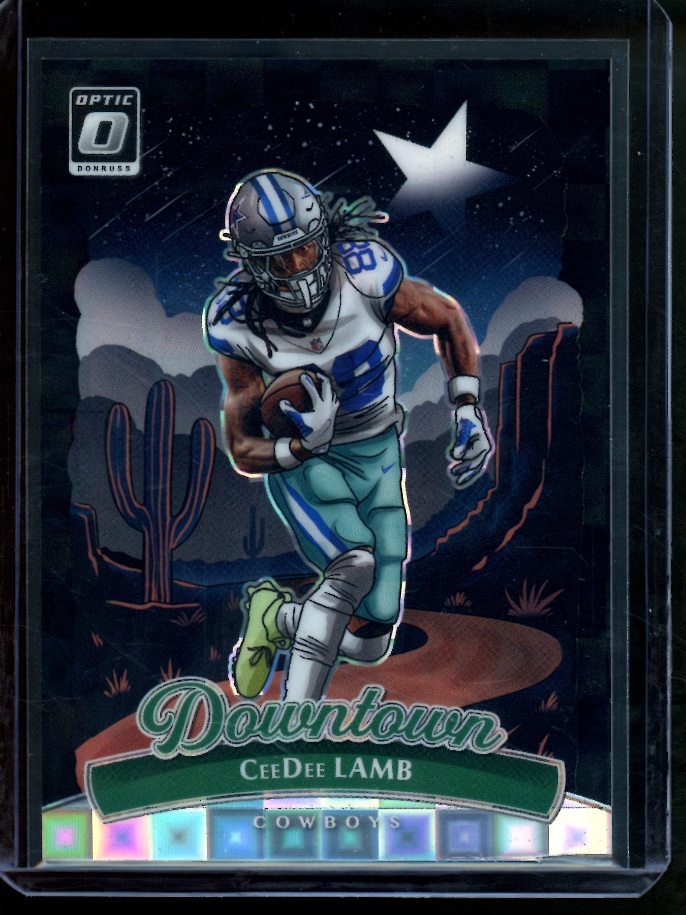 2025 Panini Optic CeeDee Lamb Black Pandora Downtown /25 (Damaged) Cowboys - Image 1