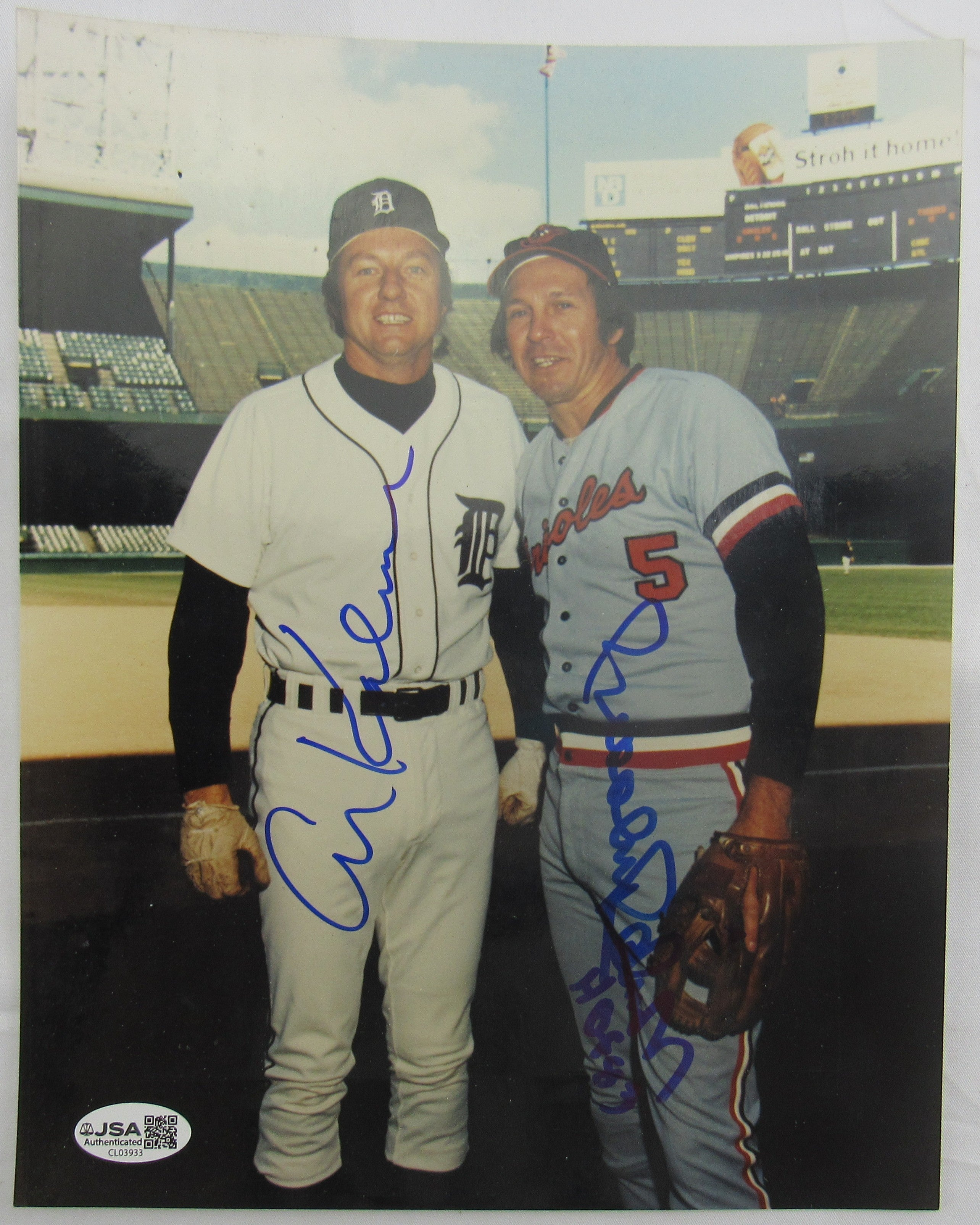 Al Kaline Brooks Robinson Signed Auto 8x10 Photo JSA CL03933 - Image 1