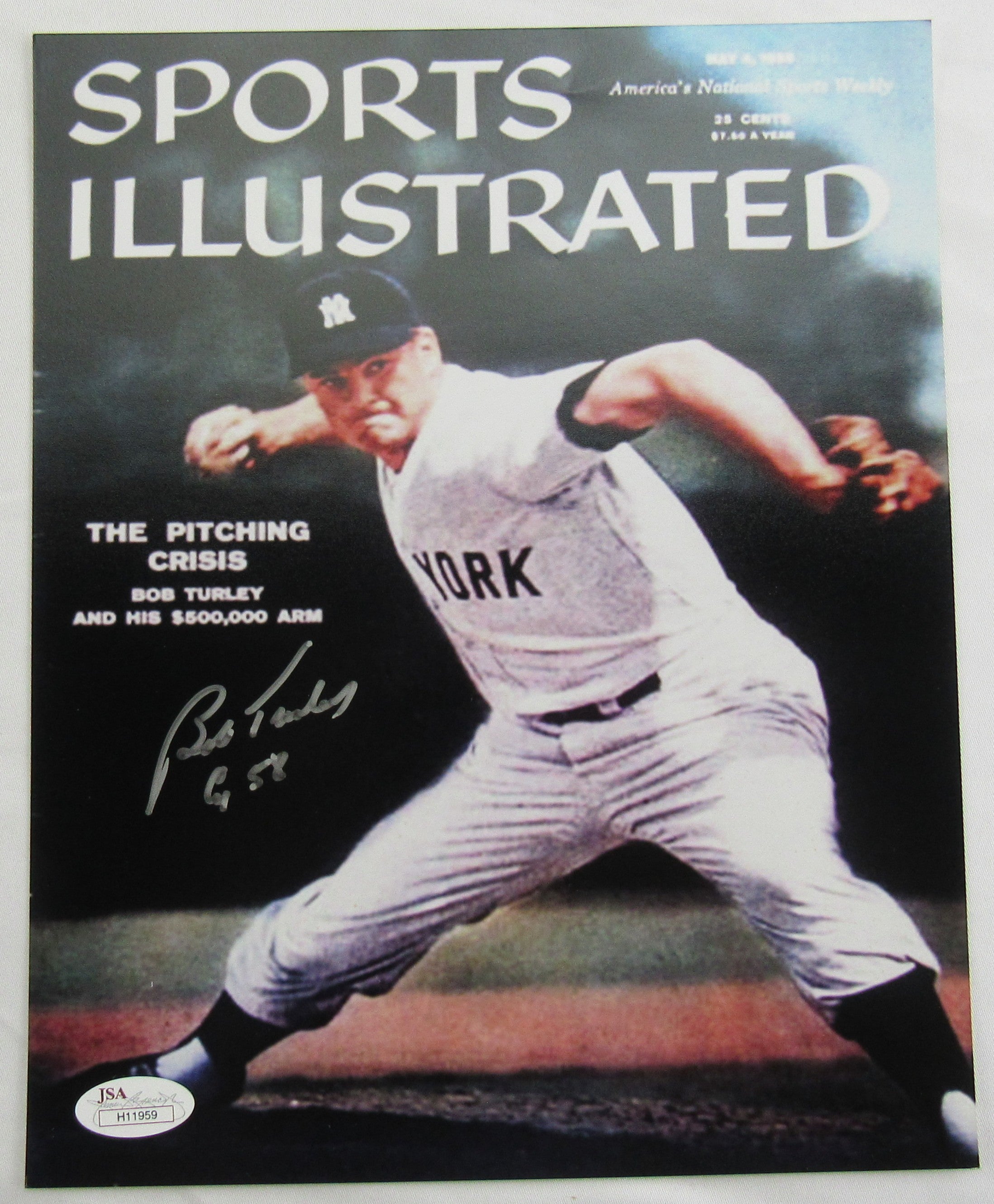 Bob Turley Signed Auto 8x10 Photo JSA H11959 - Image 1