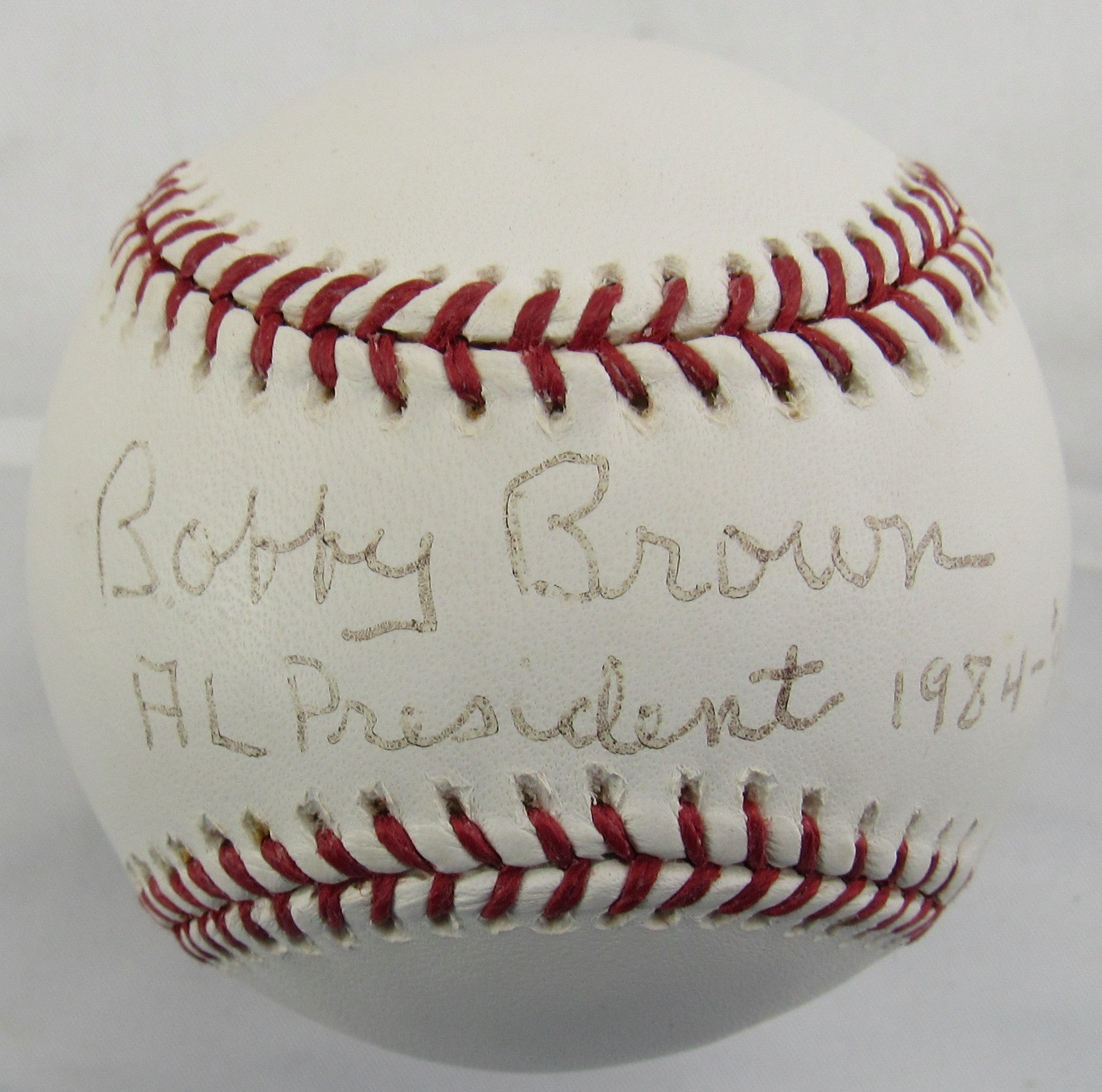 Bobby Brown - AL President Signed Auto Rawlings Baseball w/ Insc - Image 1