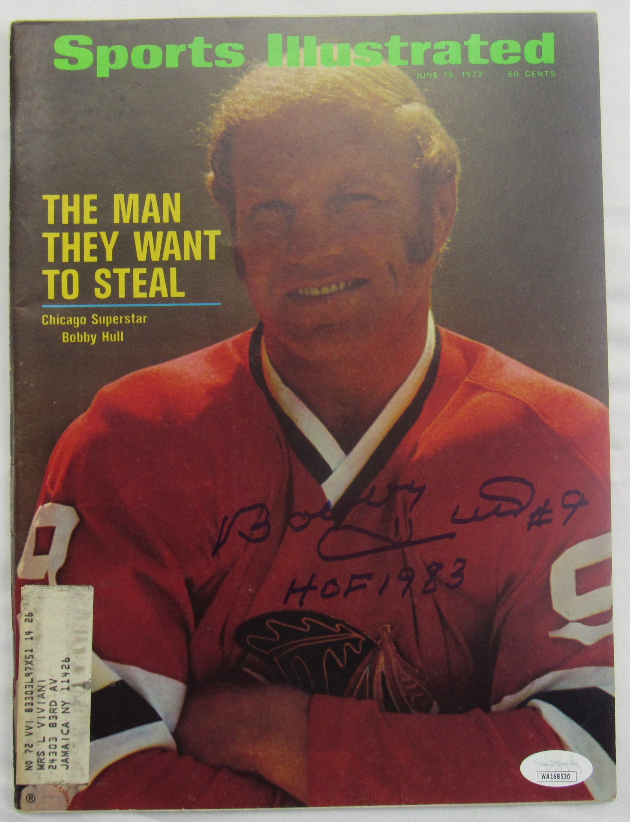 Bobby Hull Signed Sports Illustrated Magazine JSA WA168530 - Image 1