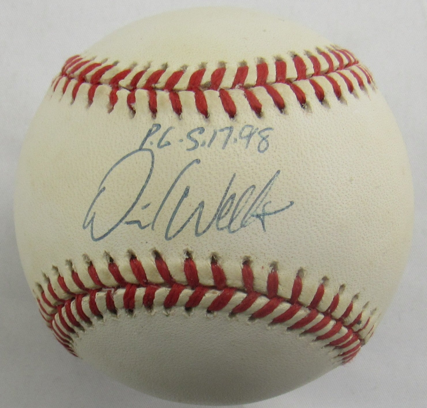 David Wells Signed Auto Rawlings Baseball JSA CN60092 - PG Game Inscription - Image 1