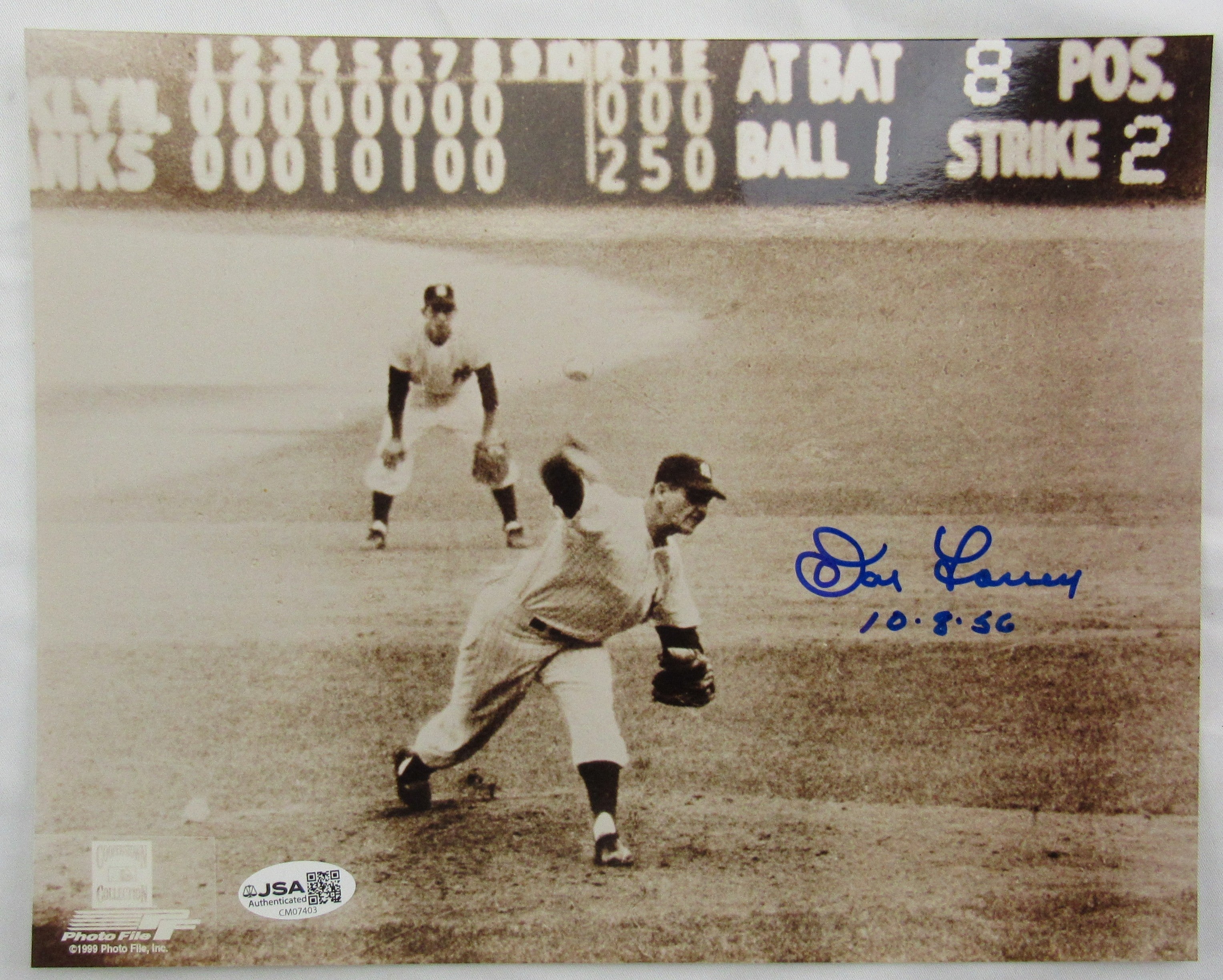 Don Larsen Signed Auto 8x10 Photo JSA CM07403 - Image 1