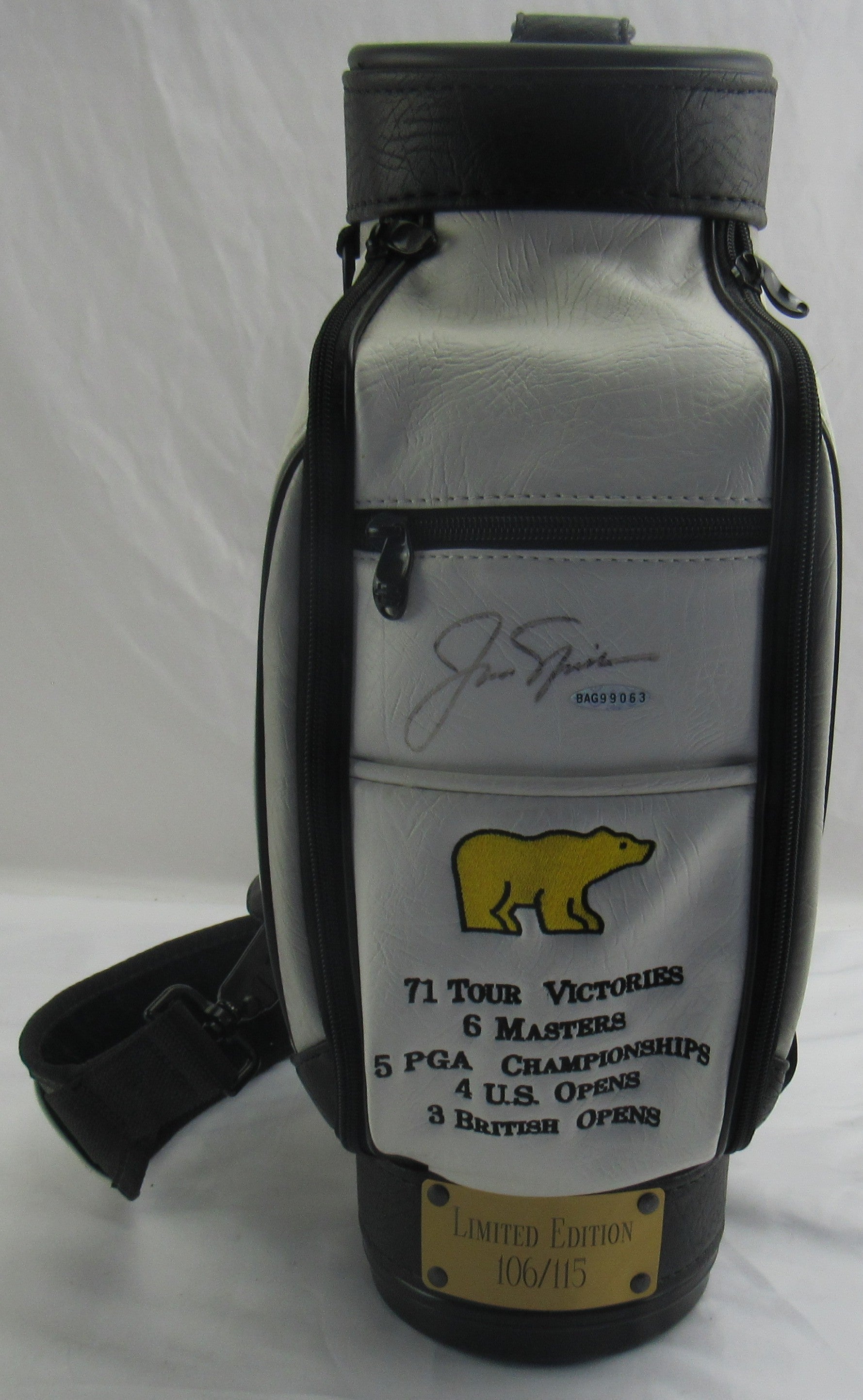 Jack Nicklaus Signed Auto Mini Golf Bag Upper Deck Hologram Limited Edition 106/115 - Image 1