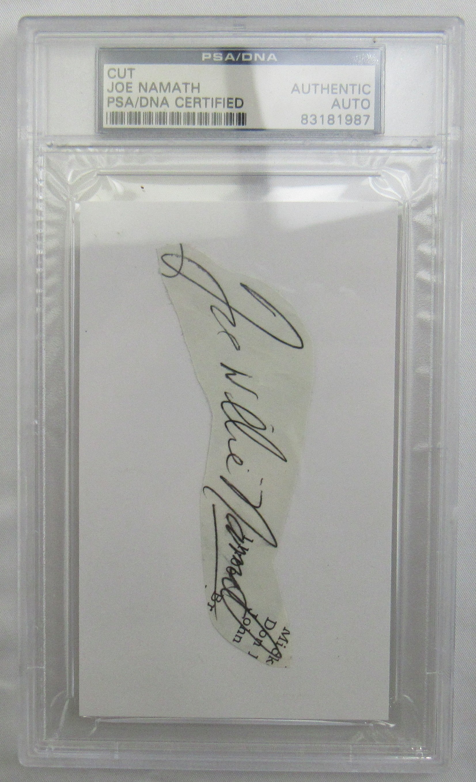 Joe Namath Cut Signed Auto PSA/DNA Encapsulated I - Image 1