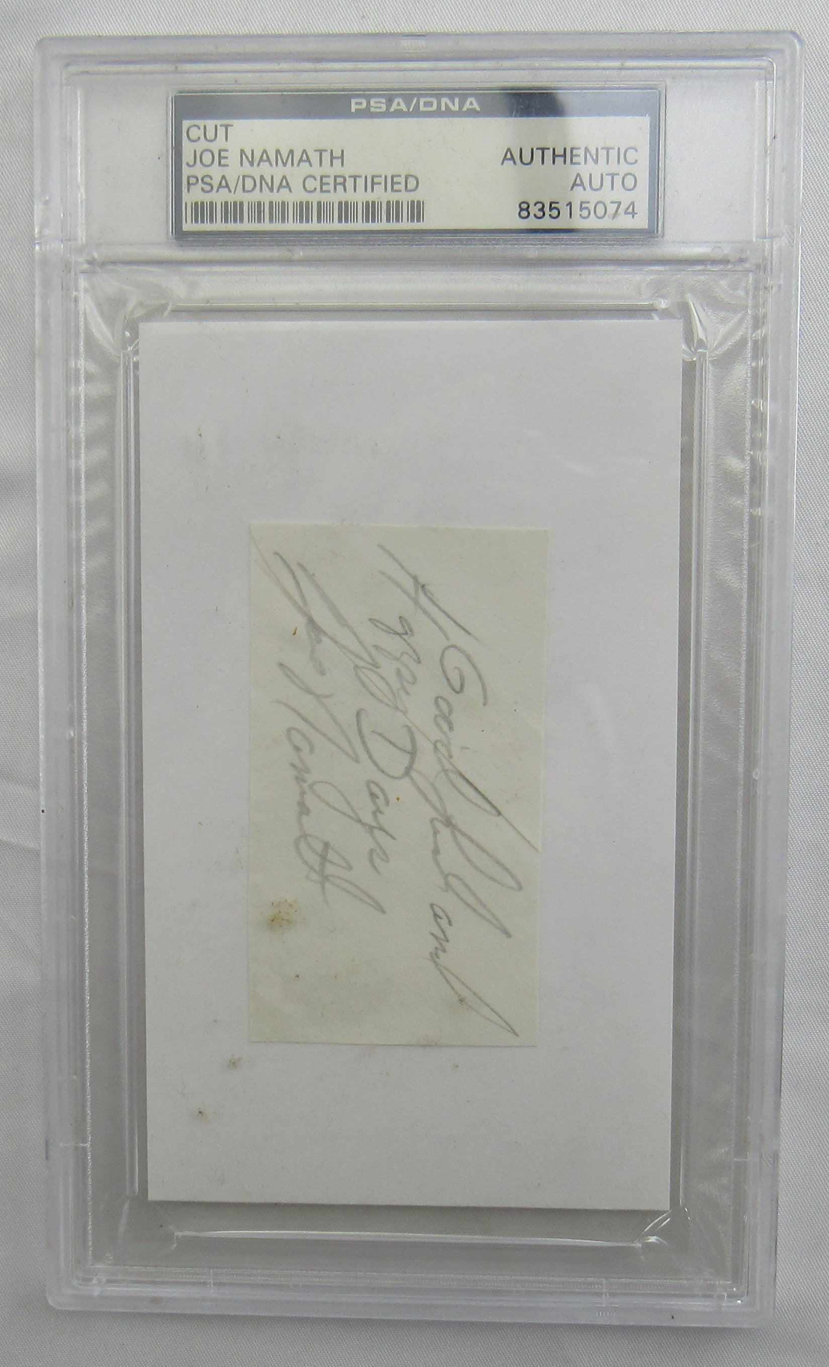 Joe Namath Cut Signed Auto PSA/DNA Encapsulated IV - Image 1