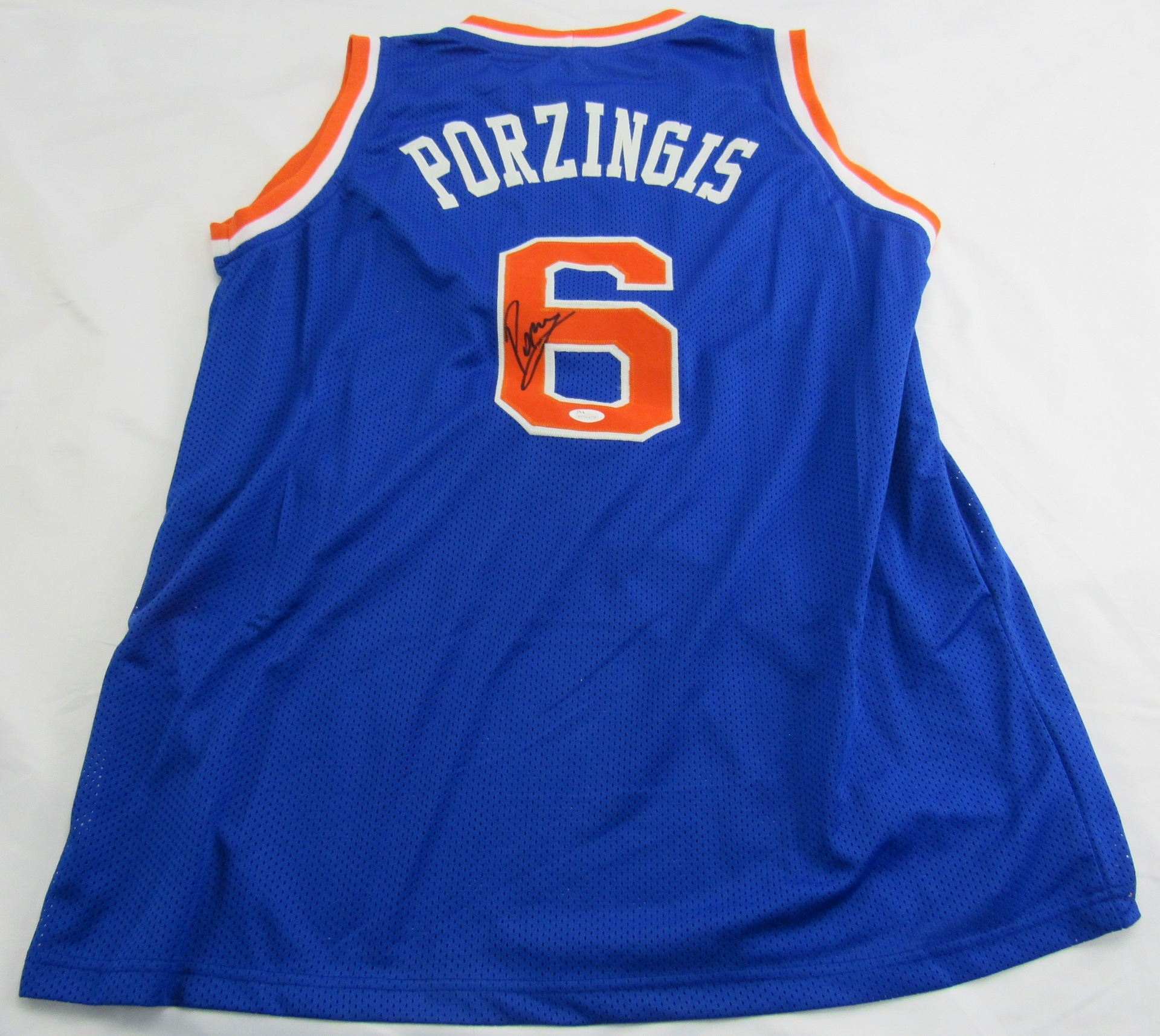 Kristaps Porzingis Signed Auto Knicks Basketball Jersey JSA WP054206 - Image 1