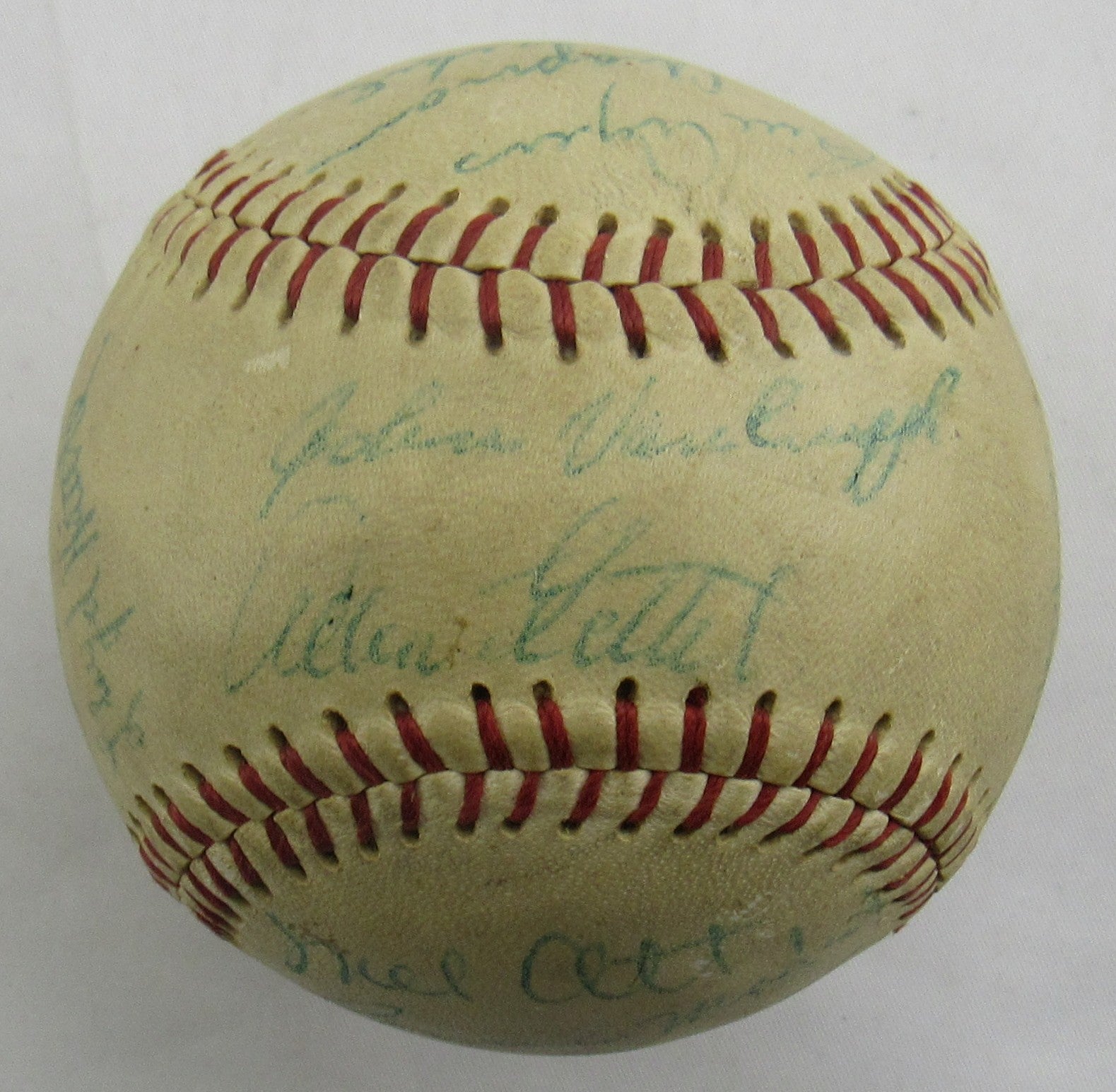 Mel Ott Augie Galan Len Attyd +16 Signed Auto Baseball PSA/DNA LOA S09585 - Image 1
