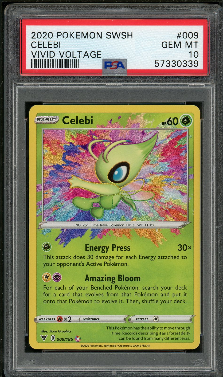 PSA (Gem MT 10) Celebi #009 - Pokemon Sword & Shield Vivid Voltage (#57330339) - Image 1