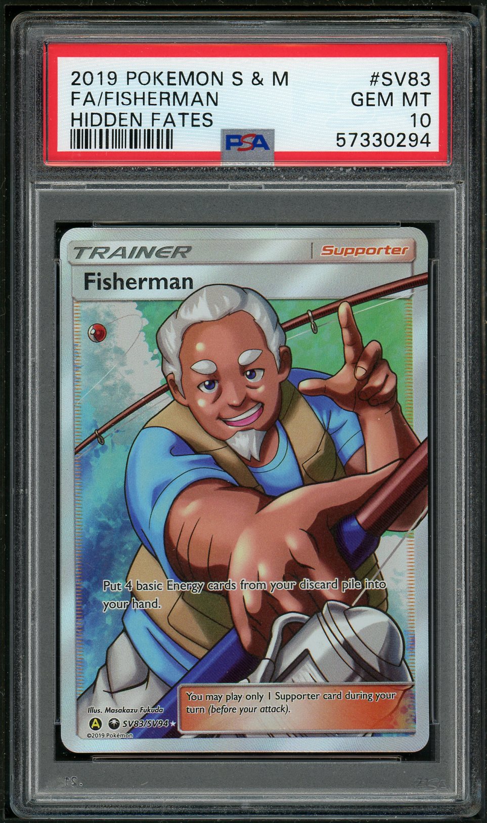 PSA (Gem MT 10) Fa/fisherman #Sv83 - Pokemon Sun & Moon Hidden Fates (#57330294) - Image 1