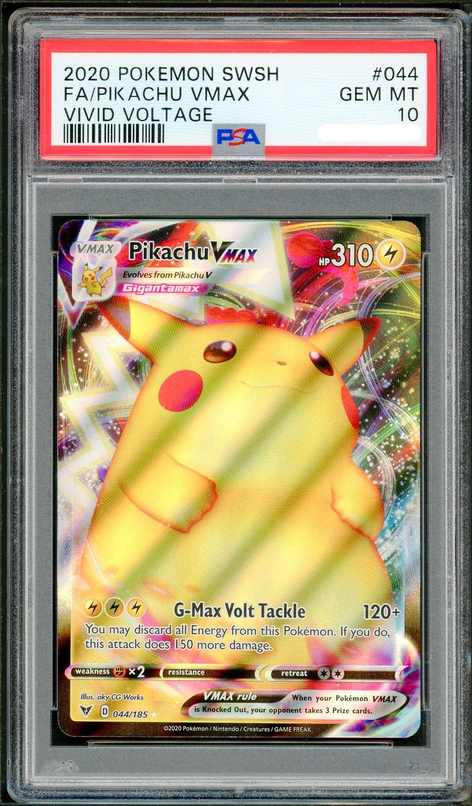 PSA (Gem MT 10) Fa/pikachu Vmax #044 - Pokemon Sword & Shield Vivid Voltage - Image 1