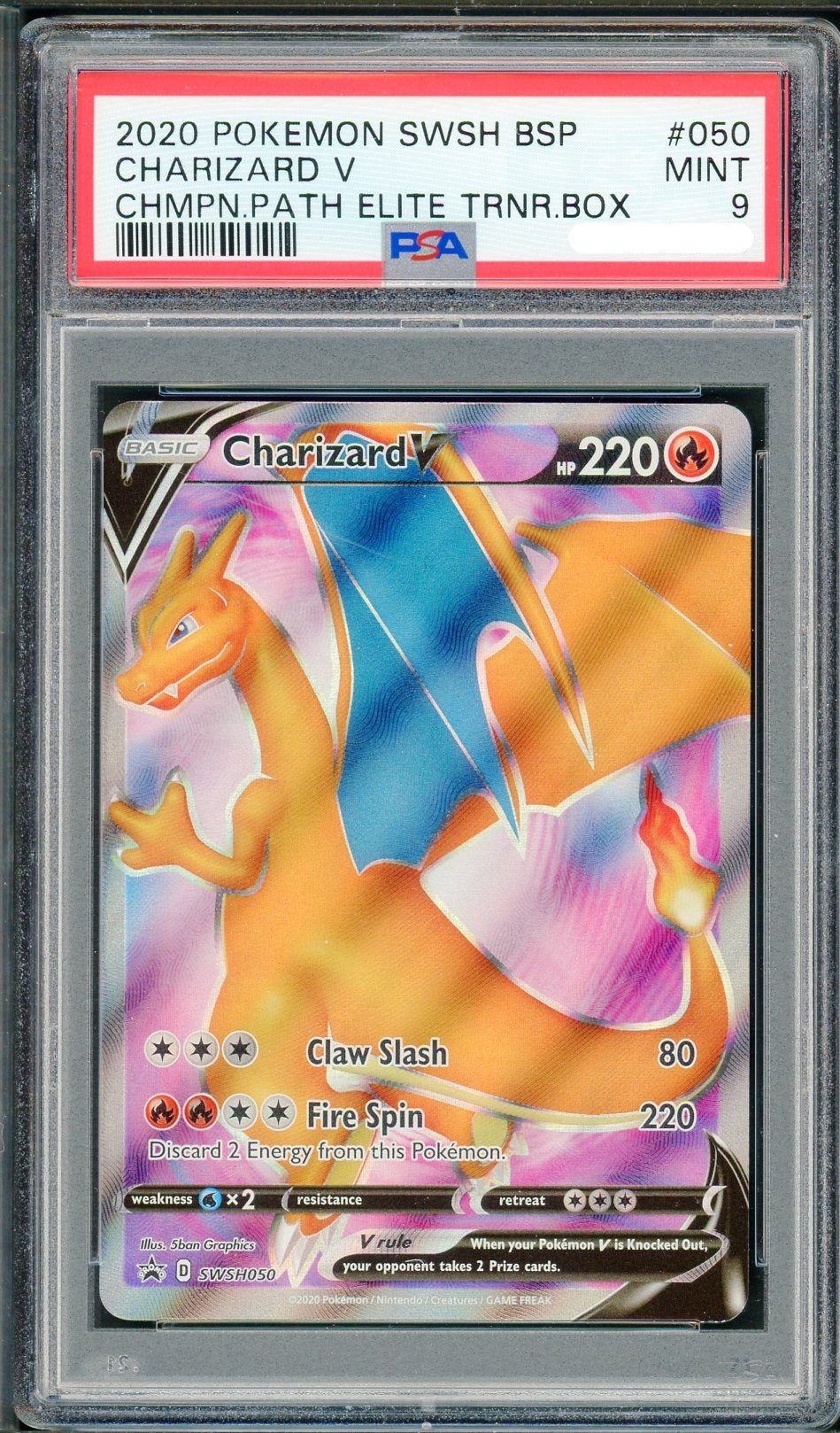 PSA (MINT 9) Charizard V #050 - Pokemon Swsh Black Star Promo - Image 1