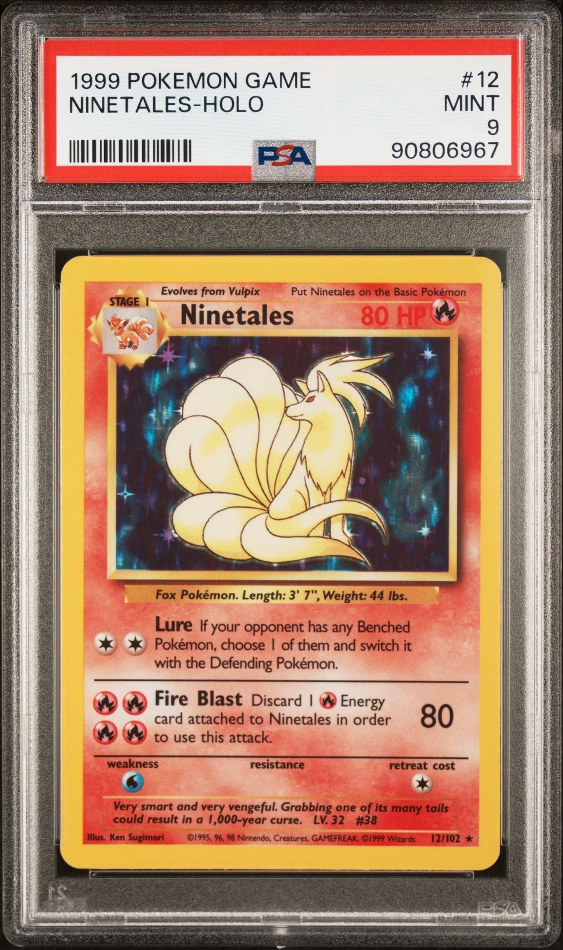 PSA (MINT 9) Ninetales - Holo #12 - Pokémon Game Base Set (#90806967) - Image 1