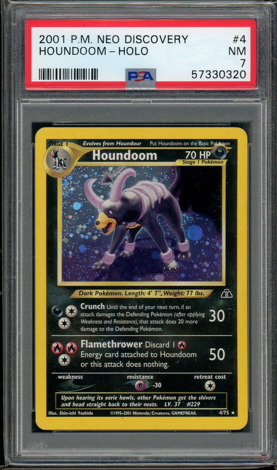 PSA (NM 7) Houndoom-holo #4 - Pokemon Neo Discovery (#57330320) - Image 1