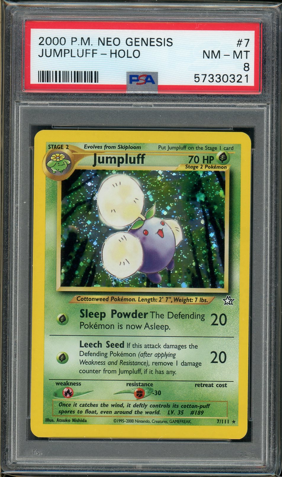 PSA (NM-MT 8) Jumpluff-holo #7 - Pokemon Neo Genesis (#57330321) - Image 1