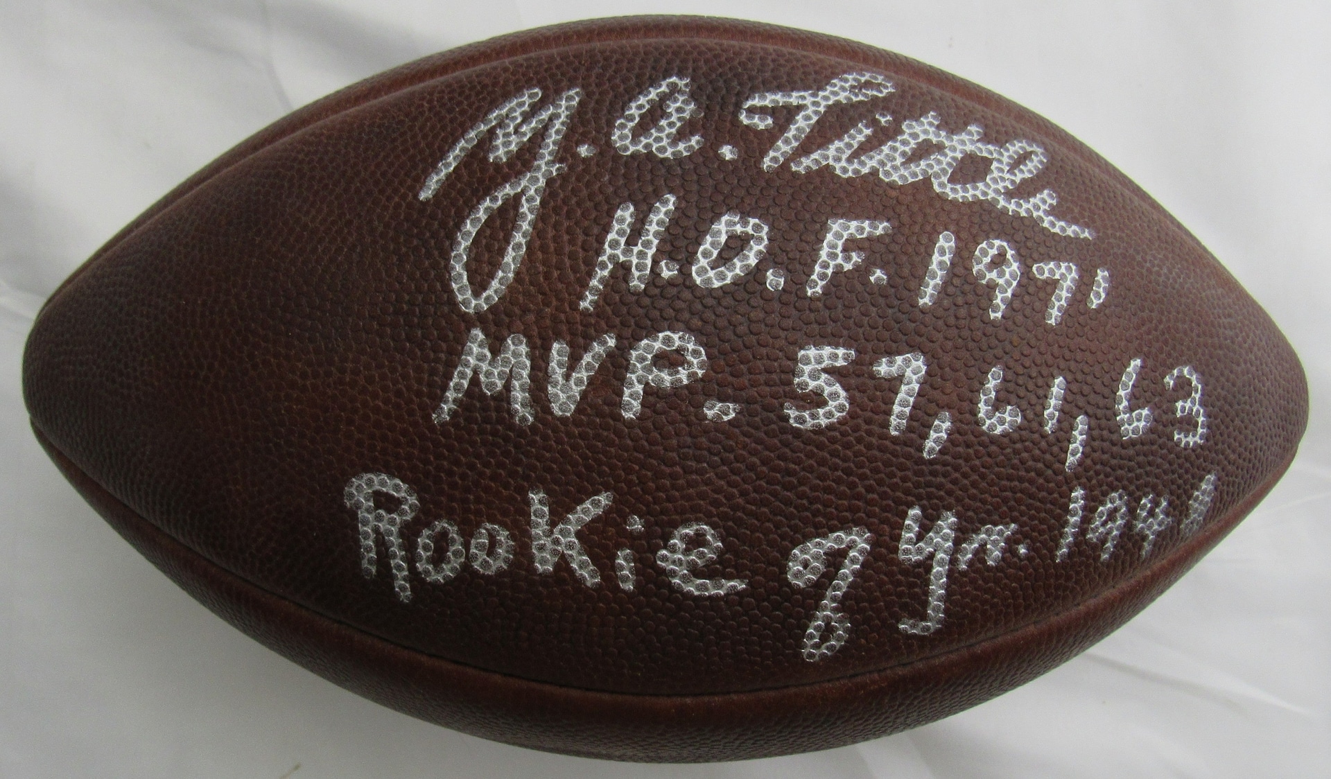 Y.A Tittle Signed Auto Wilson Football JSA CM07449 w/3 Inscriptions - Image 1